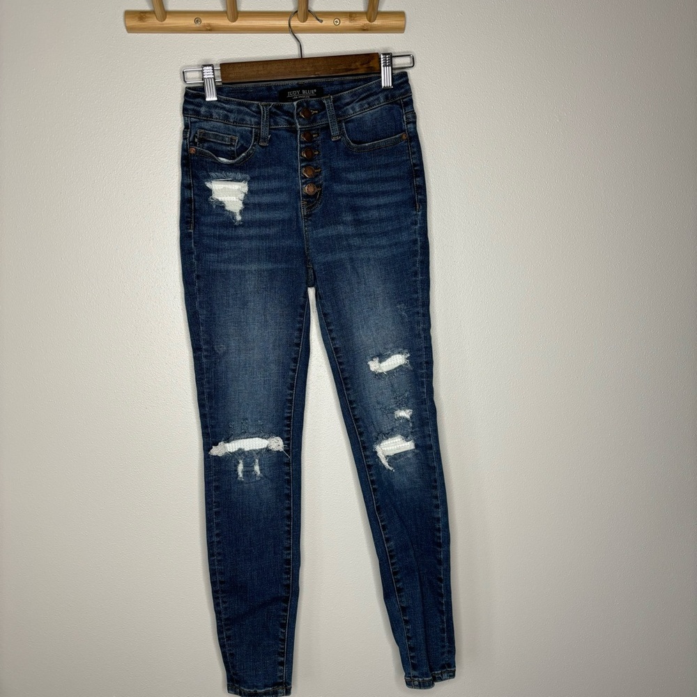 Judy Blue High Waisted Skinny Fit distressed jeans 25
